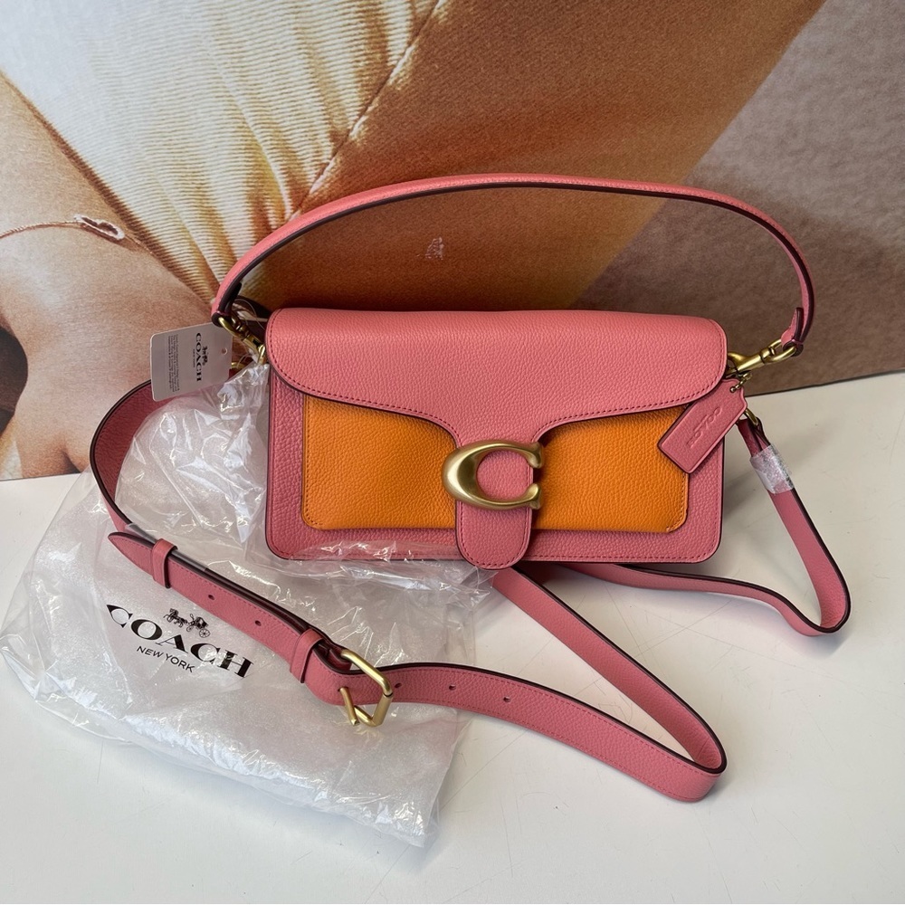 (new+tag) Coach Tabby 26 Taffy Pink Orange Leather Bag Crossbody Shoulder Bag - Picture 10 of 15